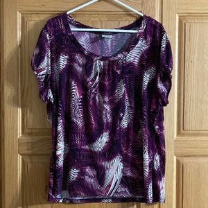 Purple patterned Worthington Woman Stretch blouse, size 2X